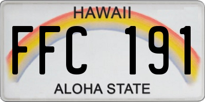 HI license plate FFC191
