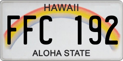 HI license plate FFC192