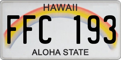 HI license plate FFC193