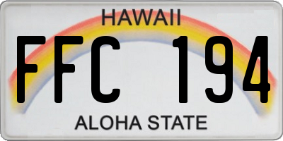 HI license plate FFC194
