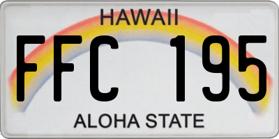 HI license plate FFC195