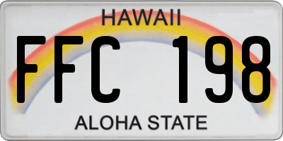 HI license plate FFC198