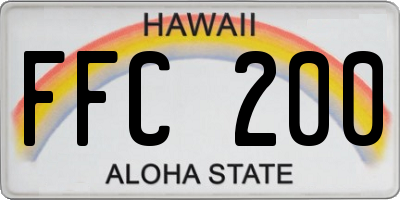 HI license plate FFC200