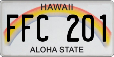 HI license plate FFC201