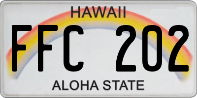 HI license plate FFC202