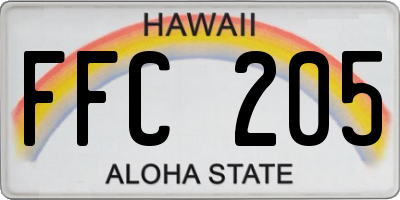 HI license plate FFC205