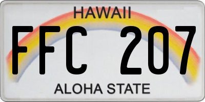 HI license plate FFC207