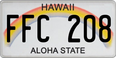 HI license plate FFC208