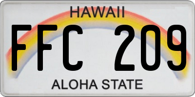HI license plate FFC209