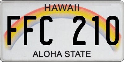 HI license plate FFC210