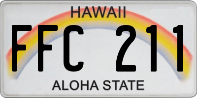 HI license plate FFC211