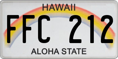 HI license plate FFC212