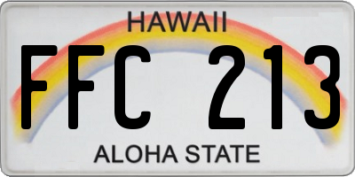 HI license plate FFC213