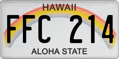 HI license plate FFC214