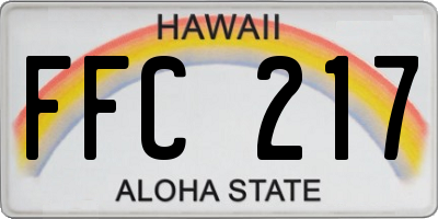 HI license plate FFC217