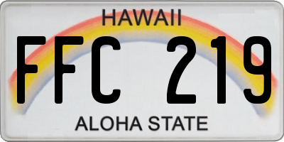 HI license plate FFC219