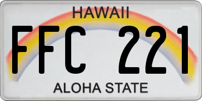 HI license plate FFC221