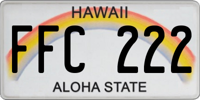HI license plate FFC222