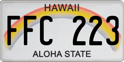 HI license plate FFC223