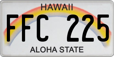 HI license plate FFC225