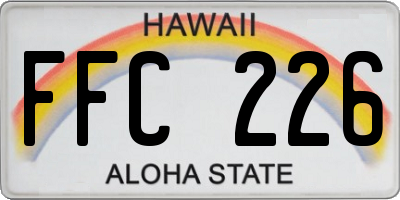 HI license plate FFC226
