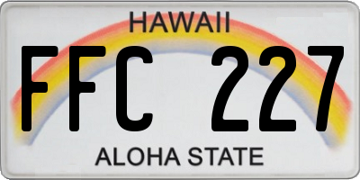 HI license plate FFC227