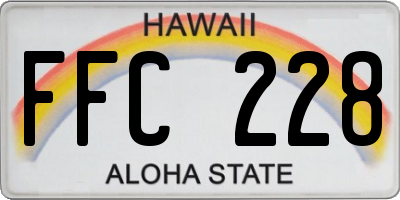 HI license plate FFC228