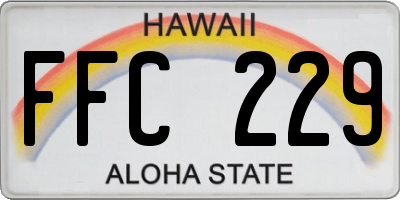HI license plate FFC229