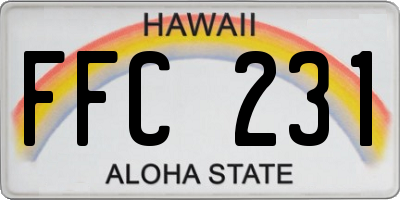 HI license plate FFC231