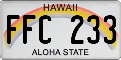 HI license plate FFC233
