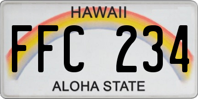 HI license plate FFC234