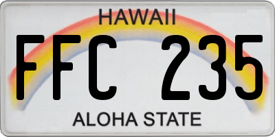 HI license plate FFC235