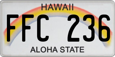 HI license plate FFC236