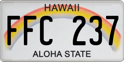 HI license plate FFC237
