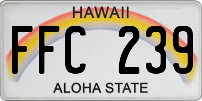 HI license plate FFC239
