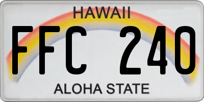 HI license plate FFC240