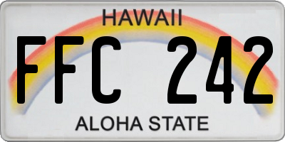 HI license plate FFC242