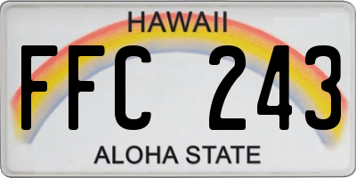 HI license plate FFC243