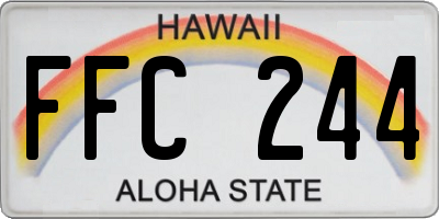HI license plate FFC244