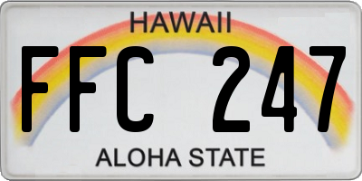 HI license plate FFC247