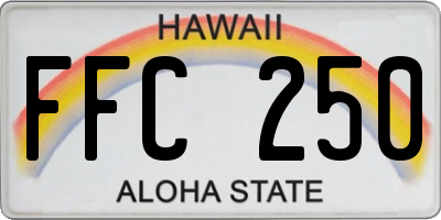 HI license plate FFC250