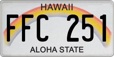 HI license plate FFC251
