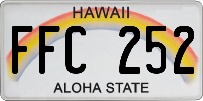 HI license plate FFC252