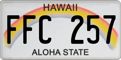 HI license plate FFC257