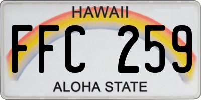 HI license plate FFC259