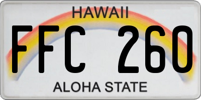 HI license plate FFC260