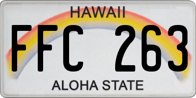 HI license plate FFC263