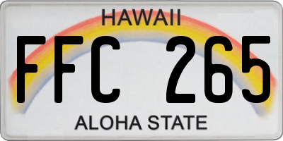 HI license plate FFC265