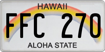 HI license plate FFC270