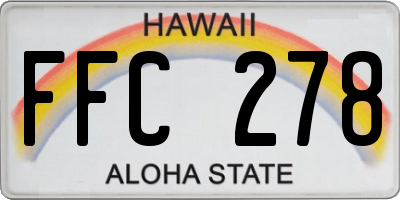 HI license plate FFC278